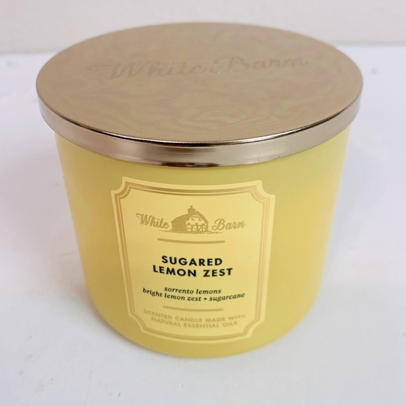 White Barn Sugared Lemon Zest 3 Wick Candle 14.5oz - Picture 2 of 3